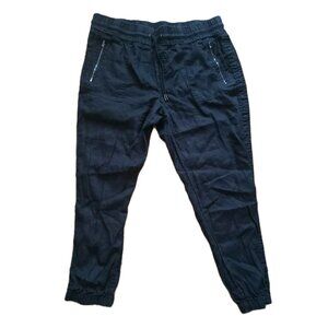 Athleta Pants Womens Sz 16 Cabo Linen Jogger Pockets Lightweight Beachy Black